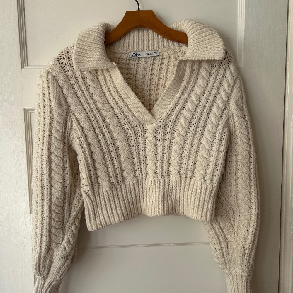 Zara Chunky Cropped Knitted Sweater